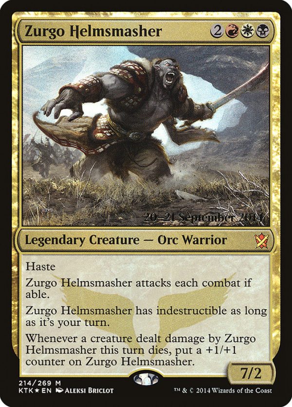 Zurgo Helmsmasher [Khans of Tarkir Prerelease Promos] For Sale